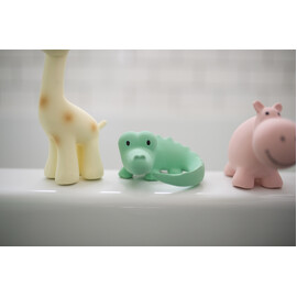 Tikiri Crocodile Rubber Teether Rattle & Bath Toy in Retail Box