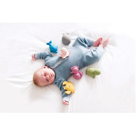 Tikiri Octopus  Rubber Teether Rattle & Bath Toy in Retail Box