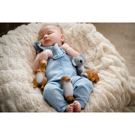 Tikiri Kangaroo Rubber Teether Rattle & Bath Toy in Retail Box