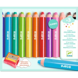 Djeco 12 Chunky Wax Crayons