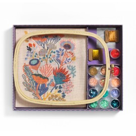 Djeco Atelier 58 - Floral Beadwork Embroidery Kit
