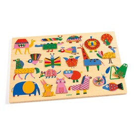 Djeco Puzzlo Geo Wooden Shape Puzzle for Toddlers