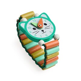 Djeco Little Cat Watch Wooden Learning Watch CDU of 9