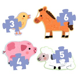 Djeco At the Farm Progressive Puzzle Set for Toddlers