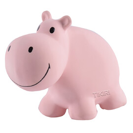 Tikiri Hippo Rubber Teether Rattle & Bath Toy in Retail Box