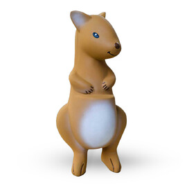 Tikiri Kangaroo Rubber Teether Rattle & Bath Toy in Retail Box