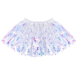 Great Pretenders White Sequins Skirt, Size 4-6