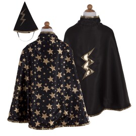 Great Pretenders Reversible Wizard Cape & Hat, Size 4-6