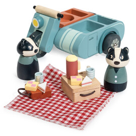 Tender Leaf Toys Badger Picnic Motorbike Ride