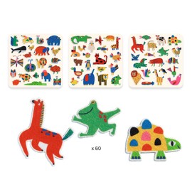 Djeco 60 Felt Stickers - Animals Everywhere!