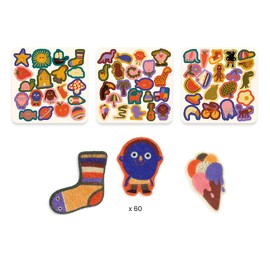 Djeco 60 Felt Stickers - The Silly Ones!