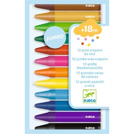 Djeco 12 Jumbo Wax Crayons for Toddlers