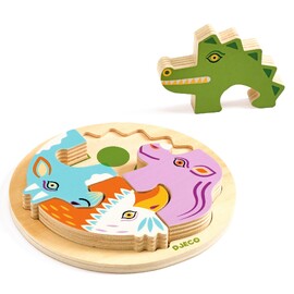Djeco Rondo Rhino Wooden Puzzle for Toddlers