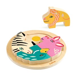 Djeco Rondo Leo Wooden Puzzle for Toddlers