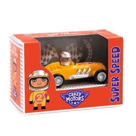 Djeco Yellow Super Speed Crazy Motors Metal Toy Car