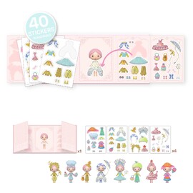 Djeco JUN26 REVAMP Miss Lilypink Tinyly Removable Stickers Set CDU