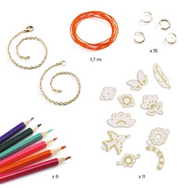 Djeco Do It Yourself Feather & Lotus Shrink Plastic Jewellery Kit