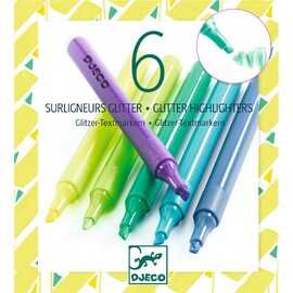 Djeco Set of 6 Glitter Highlighters - Cool