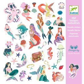 Djeco Sparkly Mermaids Metallic Sticker Set