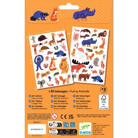 Djeco Funny Animals Temporary Tattoos
