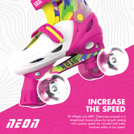 Yvolution Neon Combo Skates (Size 12-2) Pink & Yellow