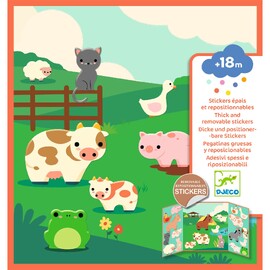 Djeco Repositionable Stickers - Farm Animals