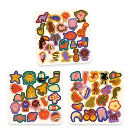Djeco 60 Felt Stickers - The Silly Ones!