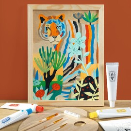 Djeco Atelier 22 - Tiger Canvas Painting Kit