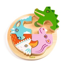 Djeco Rondo Rhino Wooden Puzzle for Toddlers