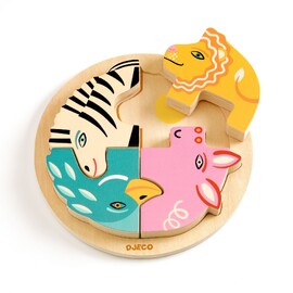 Djeco Rondo Leo Wooden Puzzle for Toddlers