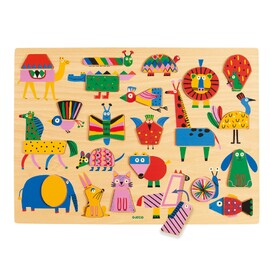 Djeco Puzzlo Geo Wooden Shape Puzzle for Toddlers