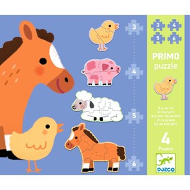 Djeco At the Farm Progressive Puzzle Set for Toddlers