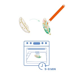 Djeco Do It Yourself Feather & Lotus Shrink Plastic Jewellery Kit