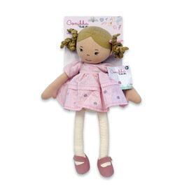 Bonikka Amelia Linen Doll With Brown Hair on backing card (51653)