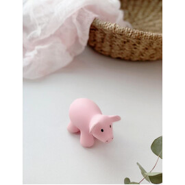 Tikiri Pig Rubber Teether Rattle & Bath Toy in Retail Box