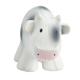 Tikiri Cow Rubber Teether Rattle & Bath Toy in Retail Box