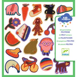 Djeco 60 Felt Stickers - The Silly Ones!