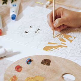 Djeco Atelier 22 - Tiger Canvas Painting Kit