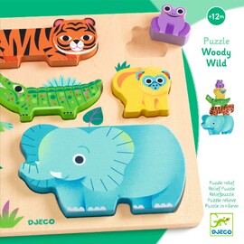 Djeco WoodyWild Wooden Animal Puzzle