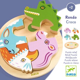Djeco Rondo Rhino Wooden Puzzle for Toddlers