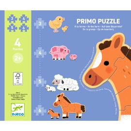 Djeco At the Farm Progressive Puzzle Set for Toddlers