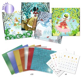 Djeco Dresses in Seasonal Colours Foil Art Craft Kit