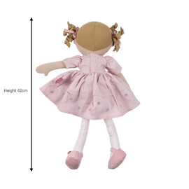 Bonikka Amelia Linen Doll With Brown Hair on backing card (51653)