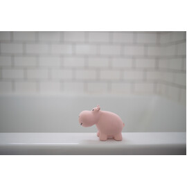 Tikiri Hippo Rubber Teether Rattle & Bath Toy in Retail Box