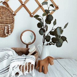 Tikiri Horse Rubber Teether Rattle & Bath Toy in Retail Box