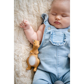 Tikiri Kangaroo Rubber Teether Rattle & Bath Toy in Retail Box