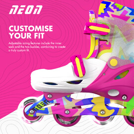 Yvolution Neon Combo Skates (Size 12-2) Pink & Yellow