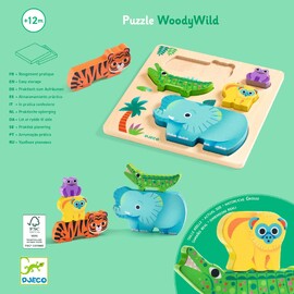 Djeco WoodyWild Wooden Animal Puzzle