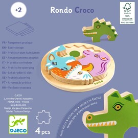 Djeco Rondo Rhino Wooden Puzzle for Toddlers