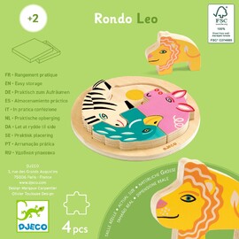 Djeco Rondo Leo Wooden Puzzle for Toddlers
